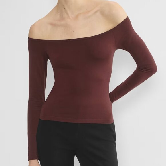 NWOT Aritzia Off the Shoulder Cropped Longsleeve - Picture 2 of 5